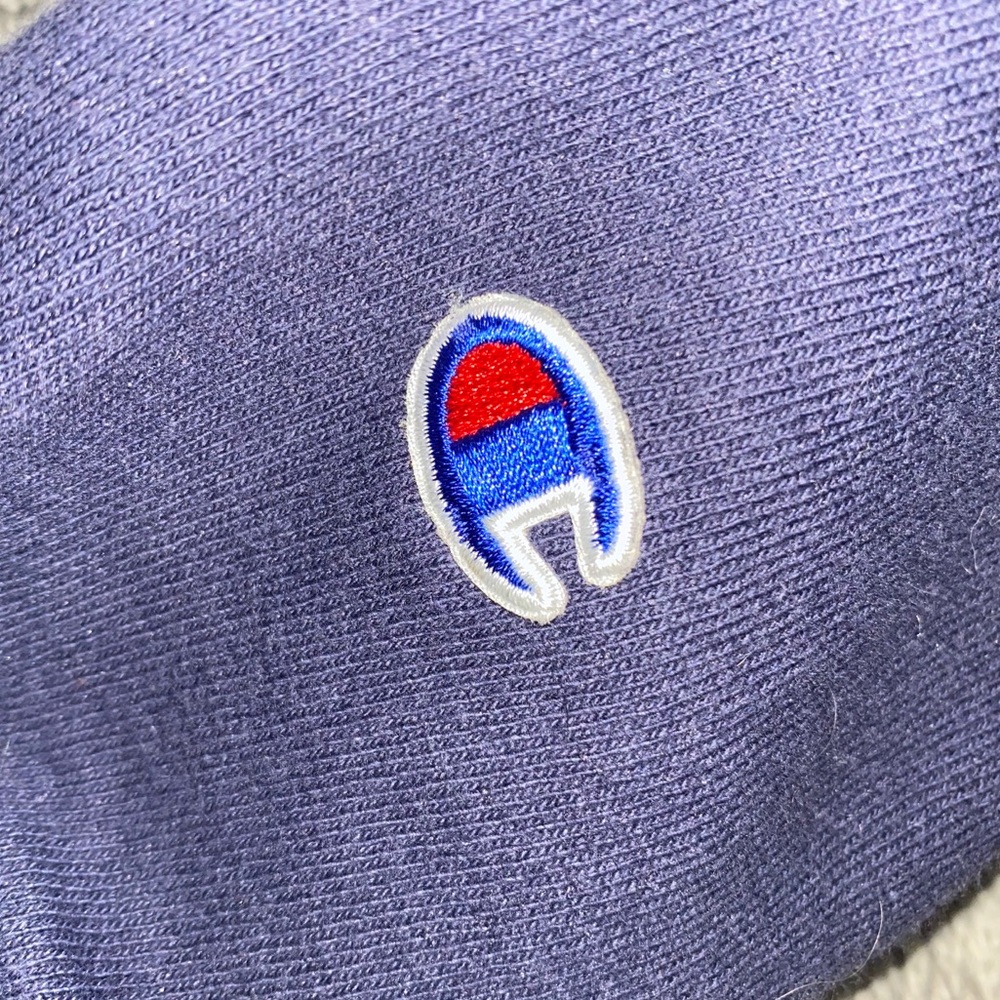 Unisex Champion Crewneck Sweater Navy Blue - Picture 3 of 5